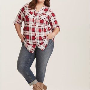 Torrid Plaid Challis Babydoll Tunic